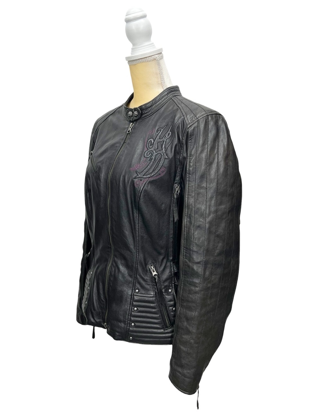 Harley-Davidson Women's Avangelina Sheepskin Leather 3-in1 Jacket Large Black - Picture 4 of 15
